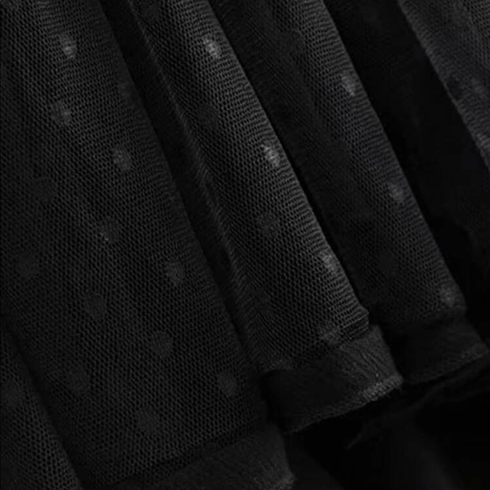Boho Gypsy Mini Dress Black Sheer Dot Halter Tier - Picture 11 of 14